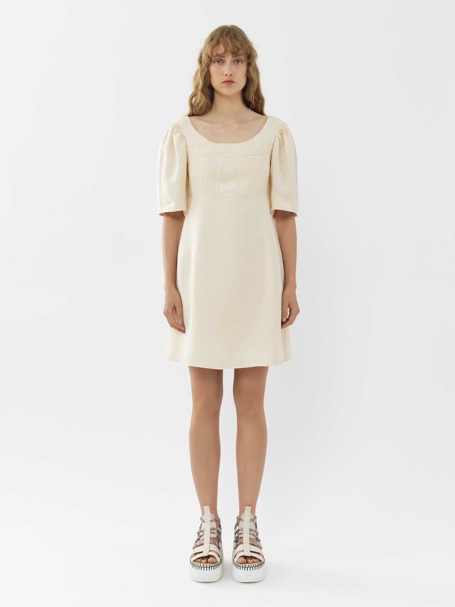 BOAT-NECK MINI DRESS - 2
