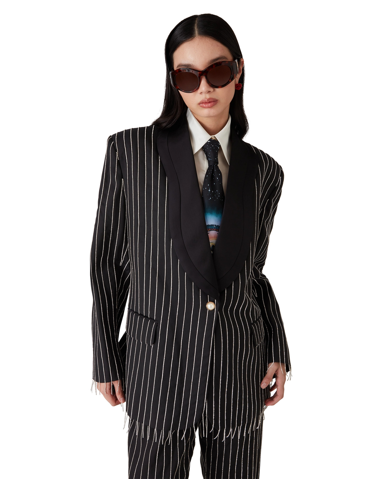 Crystal Embellished Tailored Jacket | Casablanca Paris - 4
