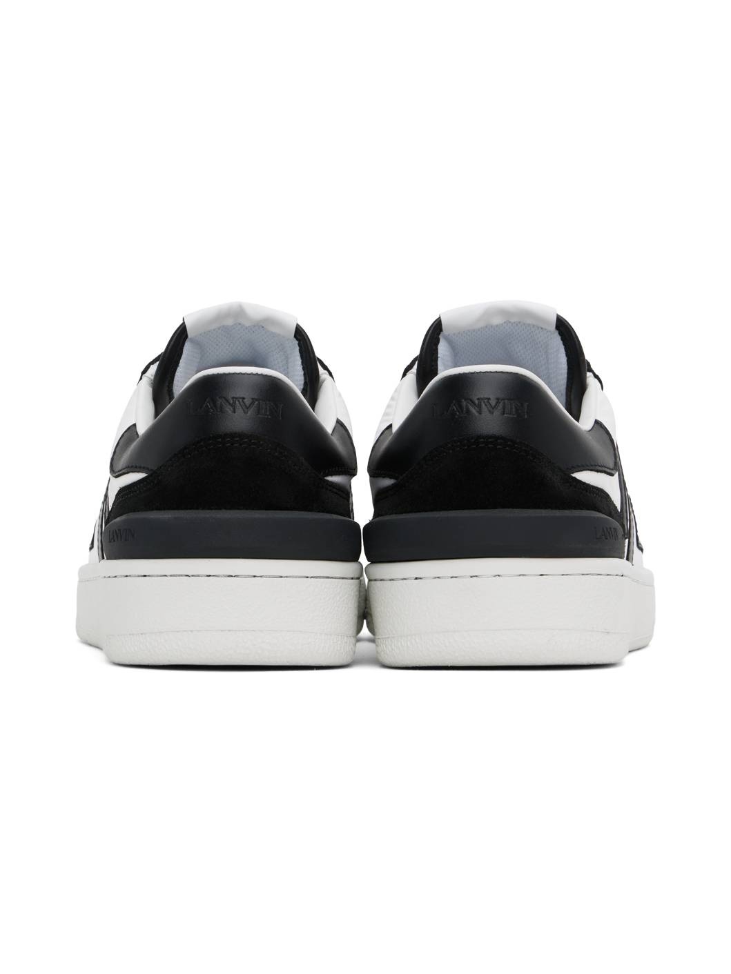 White & Black Clay Mesh Sneakers - 2