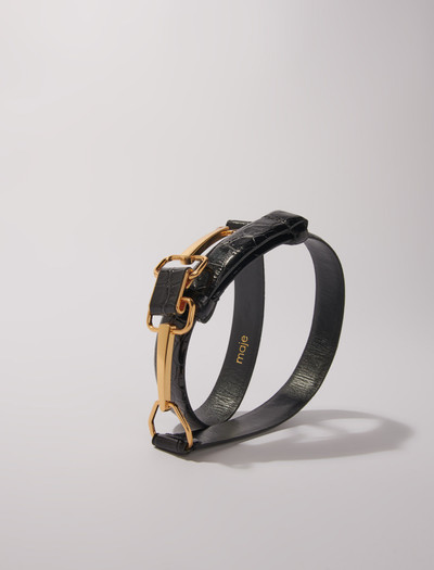 maje Leather belt with horse bit buckle outlook