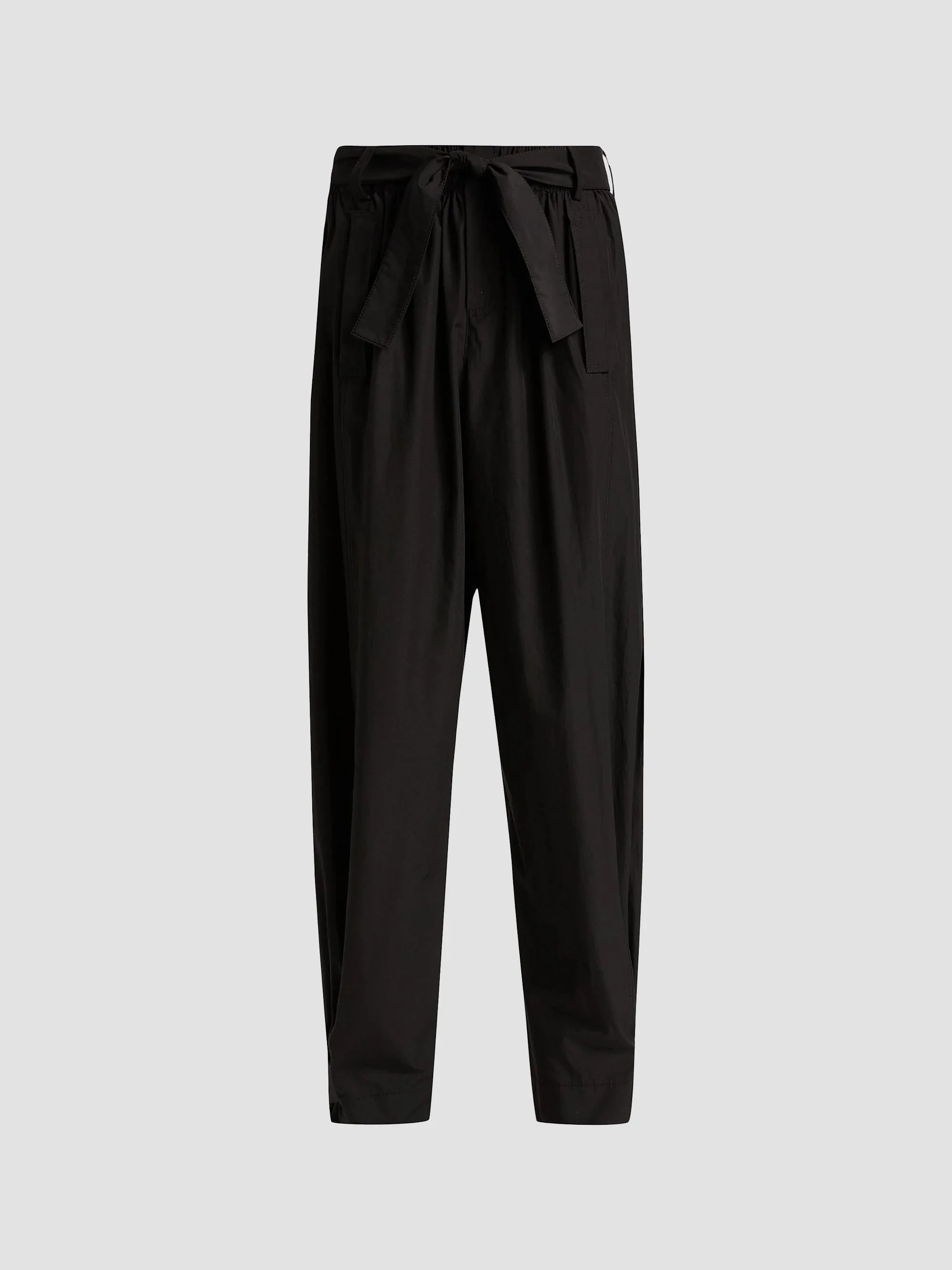 Women's Connor Cotton-Poplin Tapered Self-Belt Pants - Black - 1