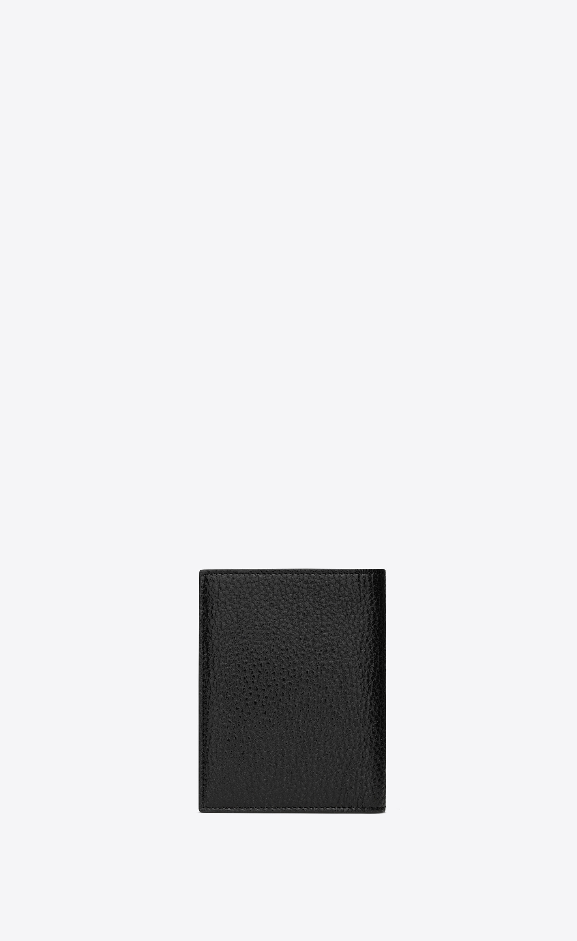 tiny cassandre credit card wallet in grained leather - 2