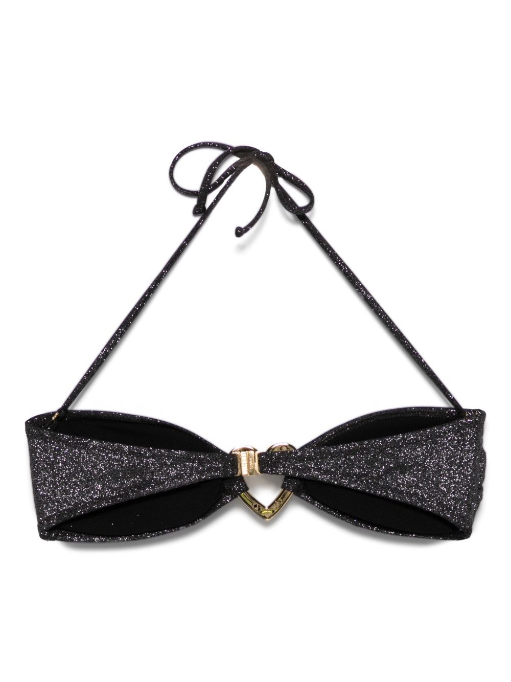glitter metal-heart bikini top - 2