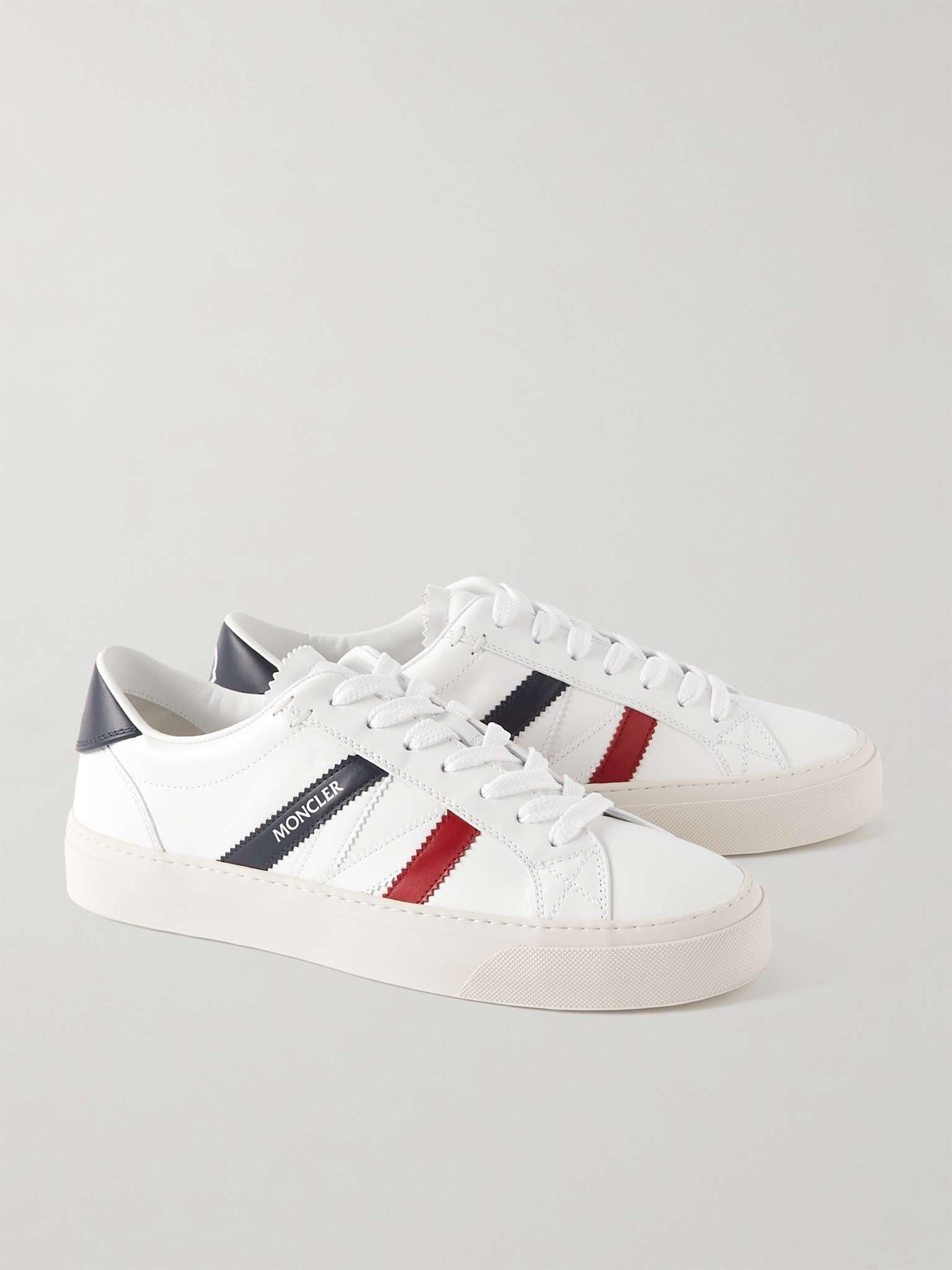 Monaco M Striped Leather Sneakers - 4