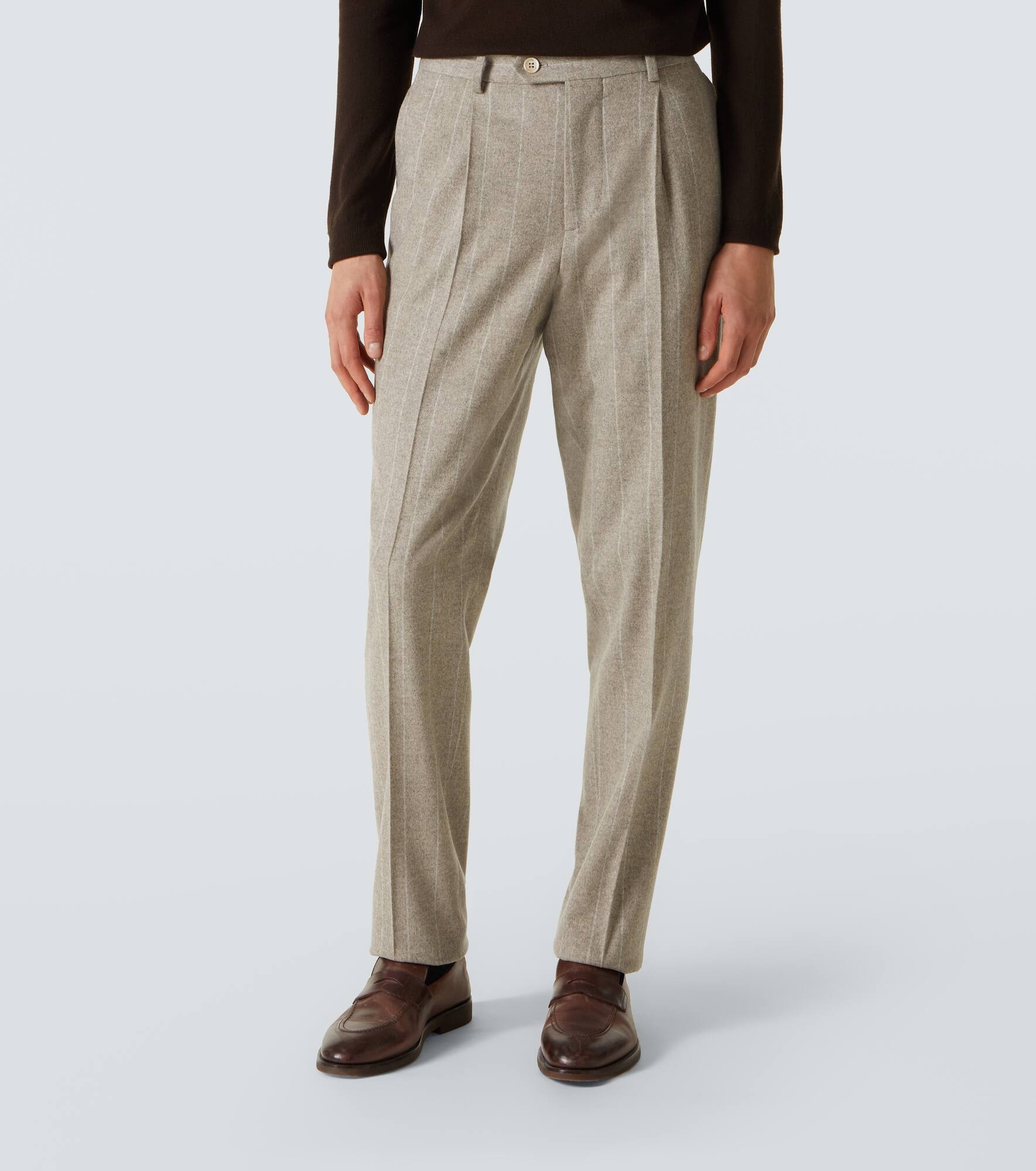 Striped wool and cashmere suit - 5