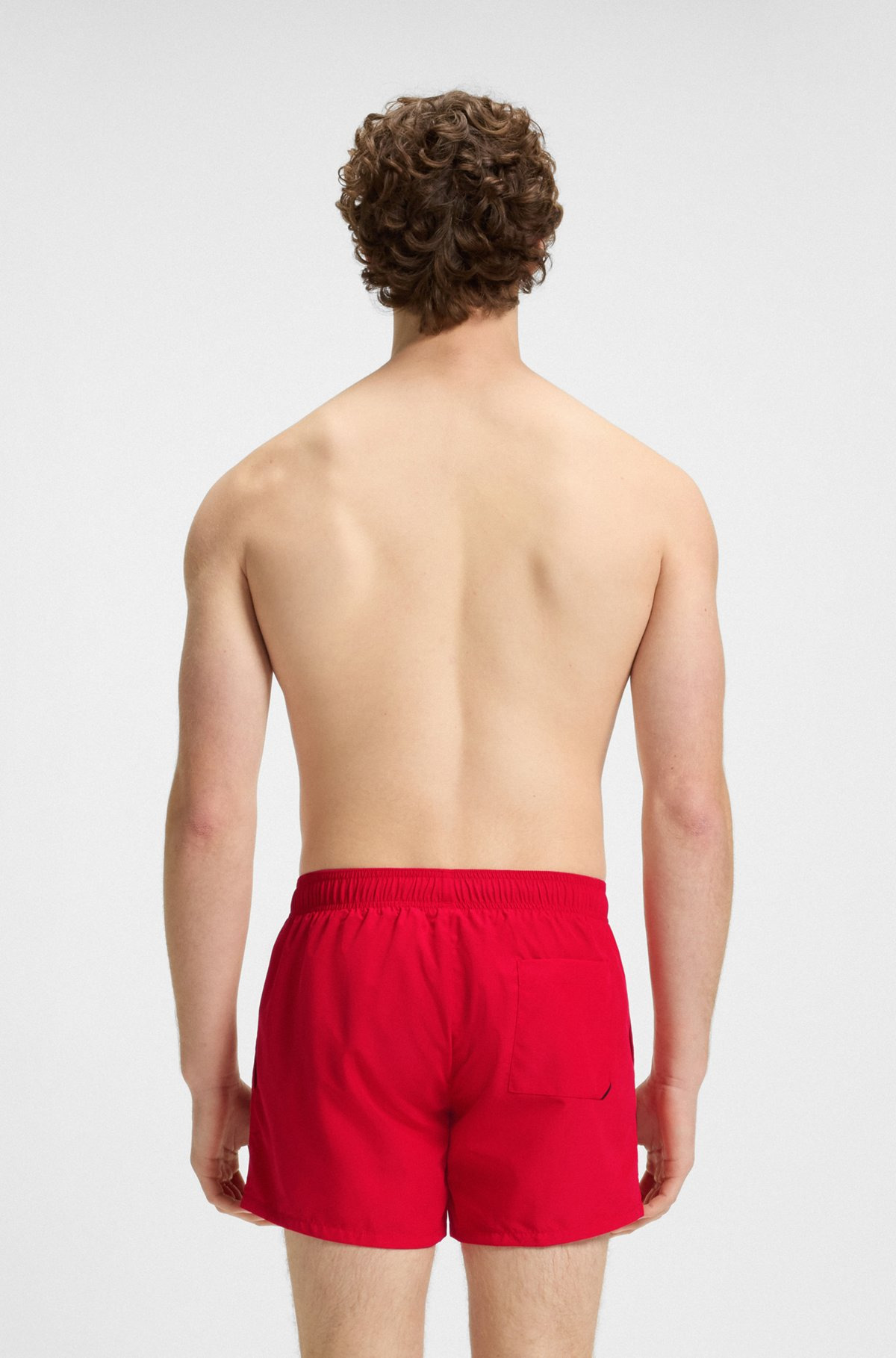 QUICK-DRY SWIM SHORTS WITH VERTICAL LOGO PRINT - 4