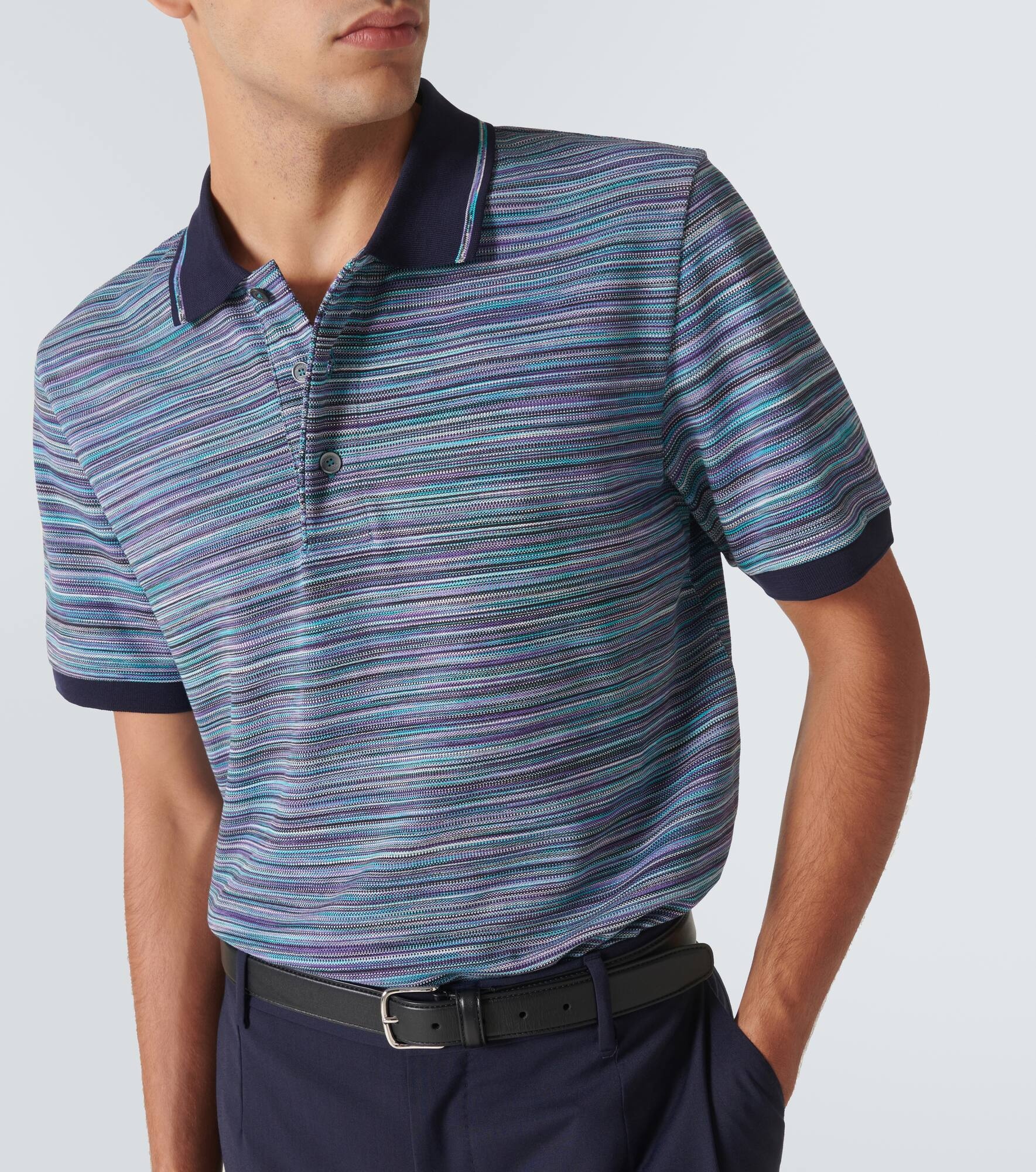 Striped cotton polo shirt - 5