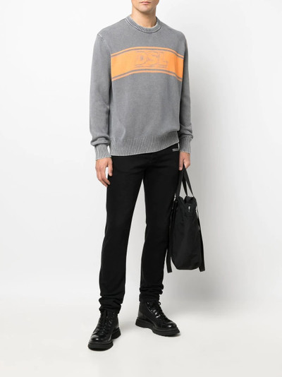 Diesel logo-print cotton-blend jumper outlook