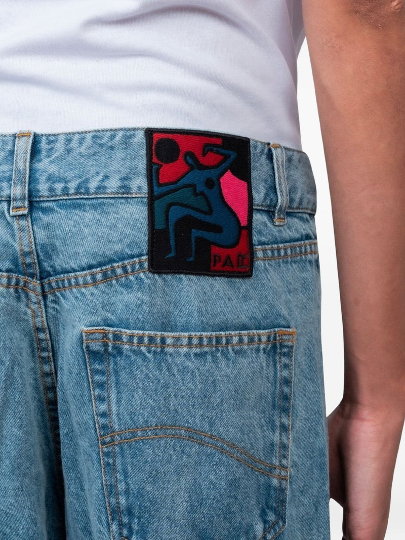 graphic-patch washed jeans 5
