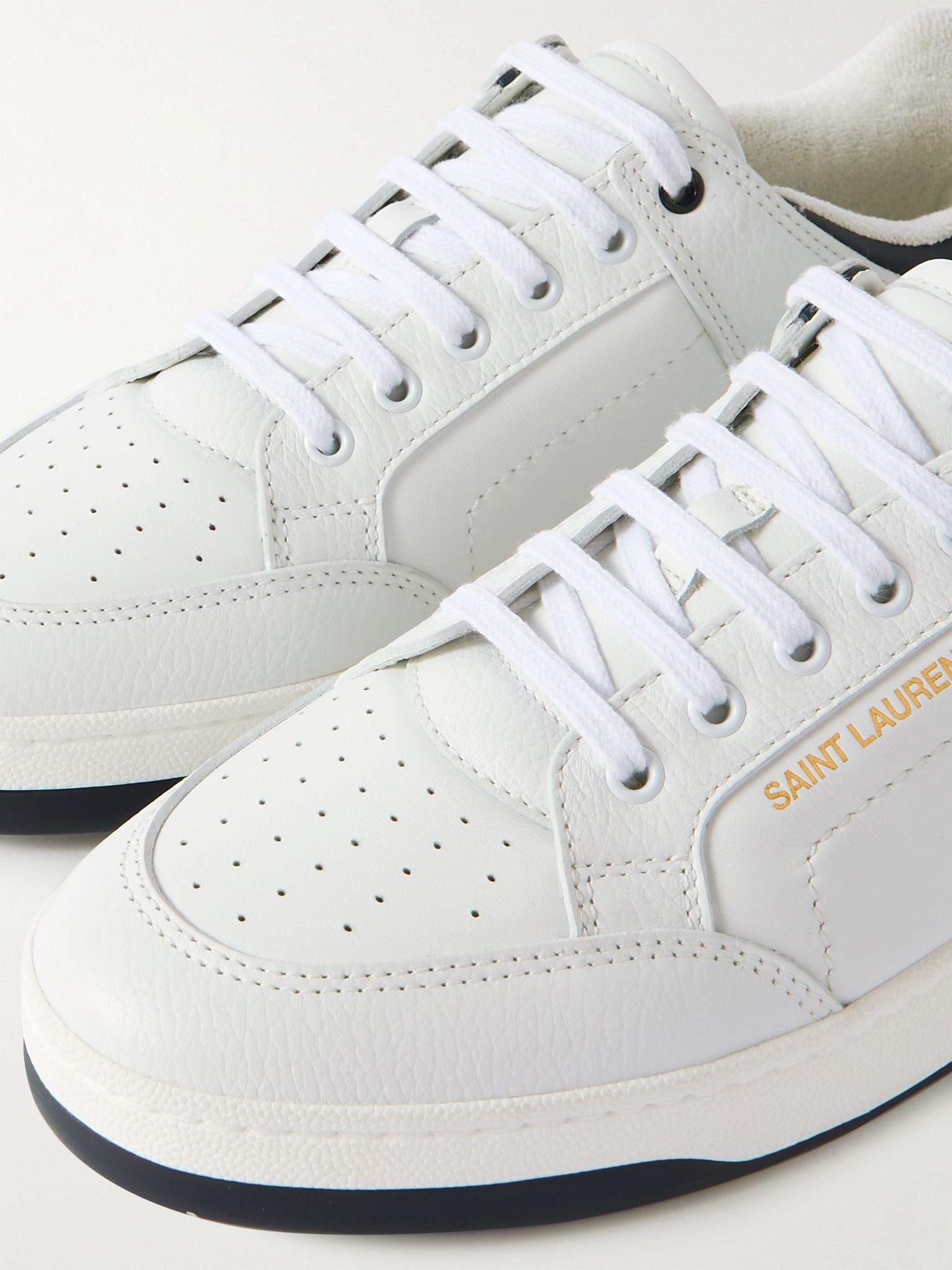 SL/61 Perforated Leather Sneakers White - 6
