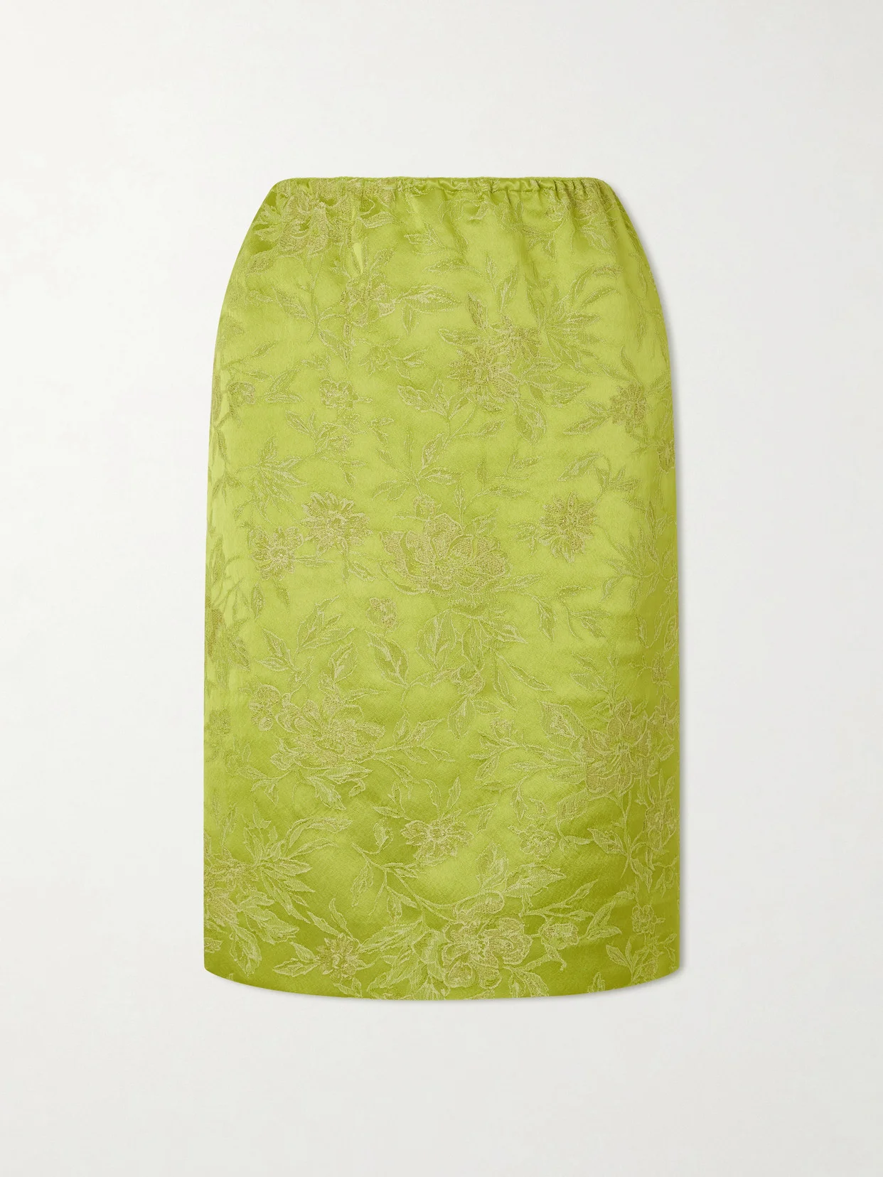 Floral-brocade Midi Skirt - 1
