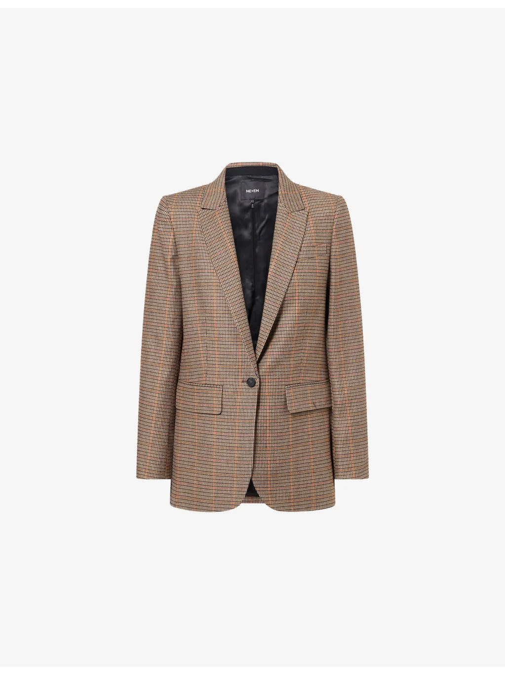 Check Single-Breasted Woven Blazer - 1