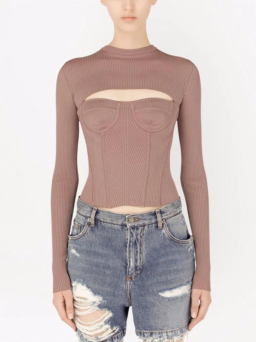 corset-style cut-out top - 3