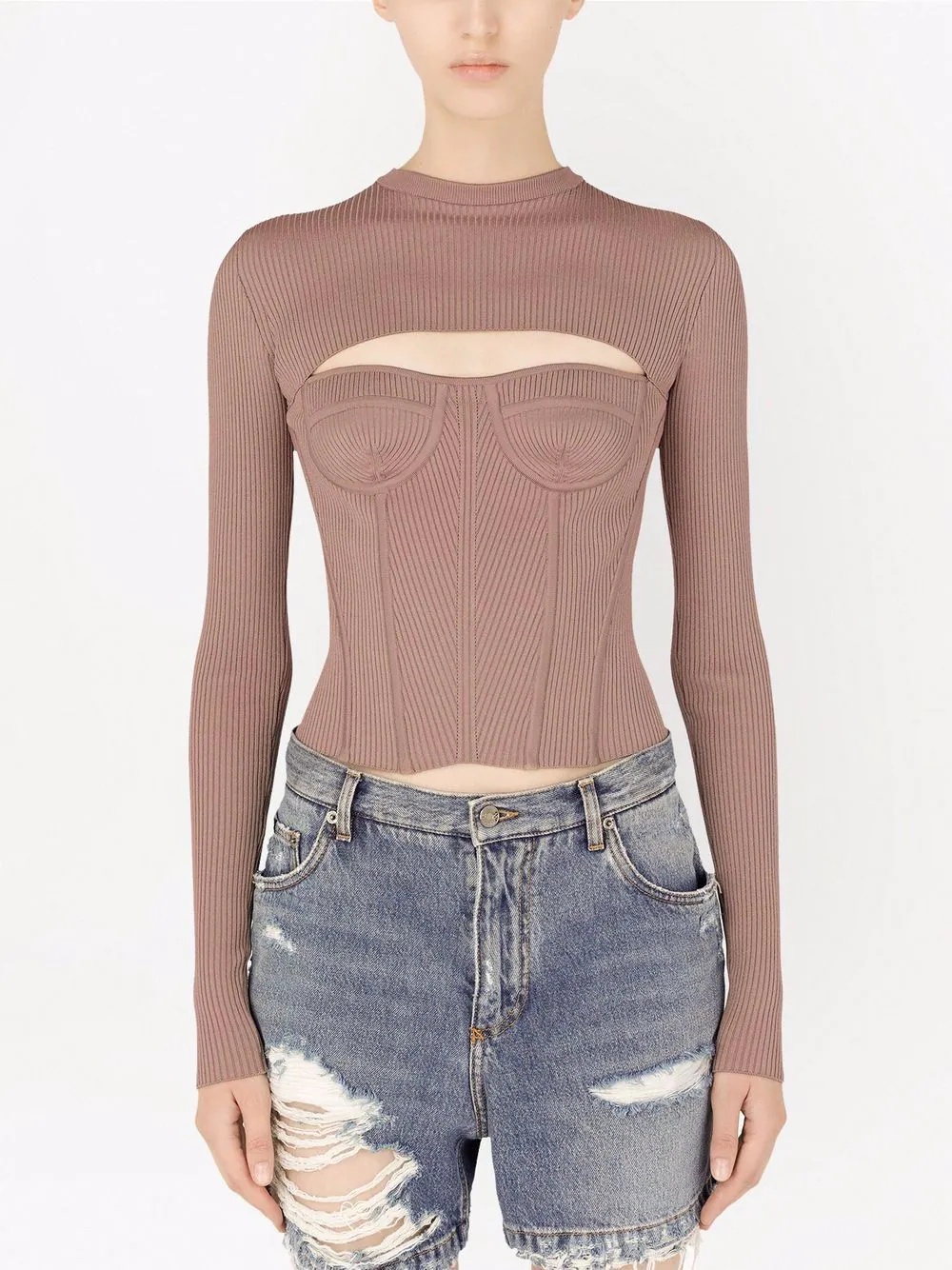 corset-style cut-out top - 3