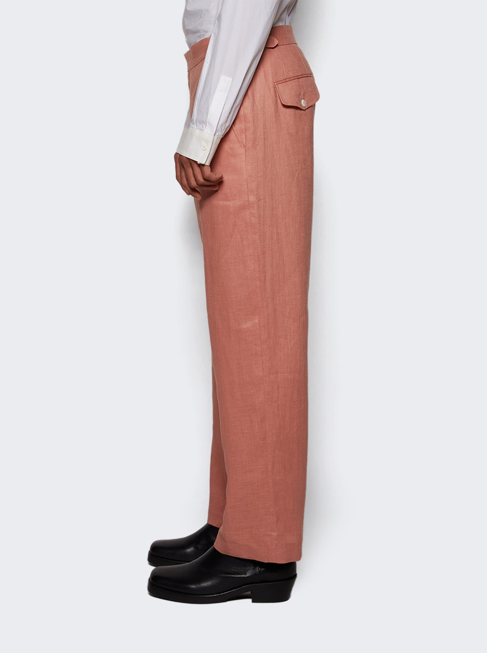 Lightweight Side Buckle Trousers Pink - 3