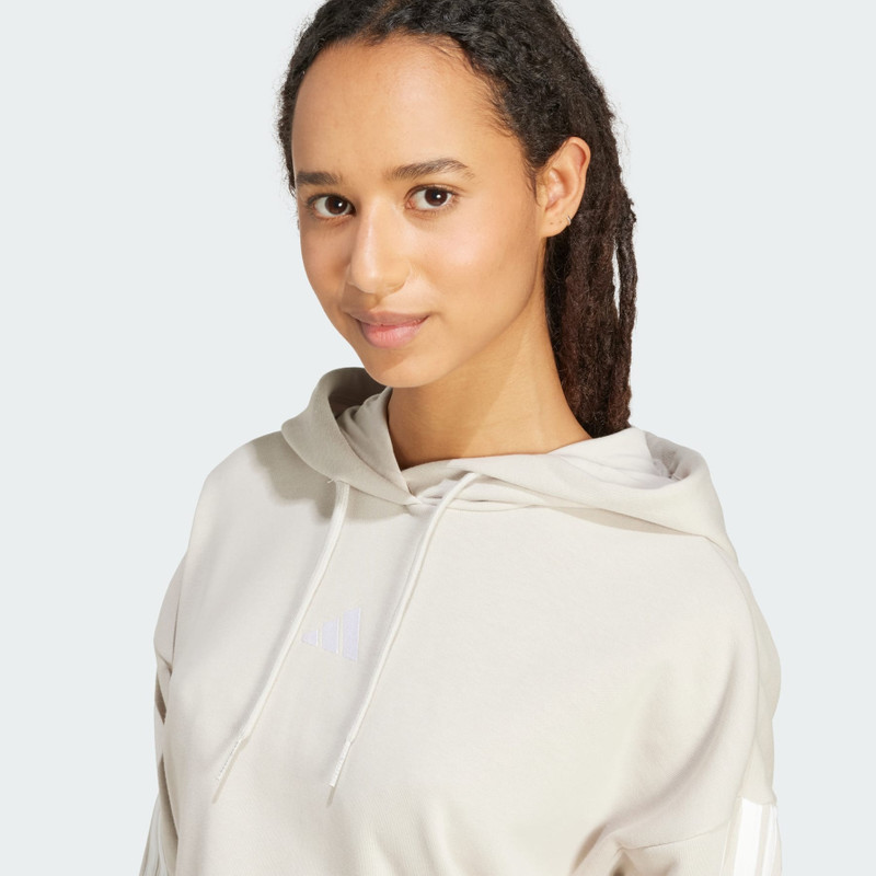 Essentials 3-Stripes French Terry Crop Hoodie 6