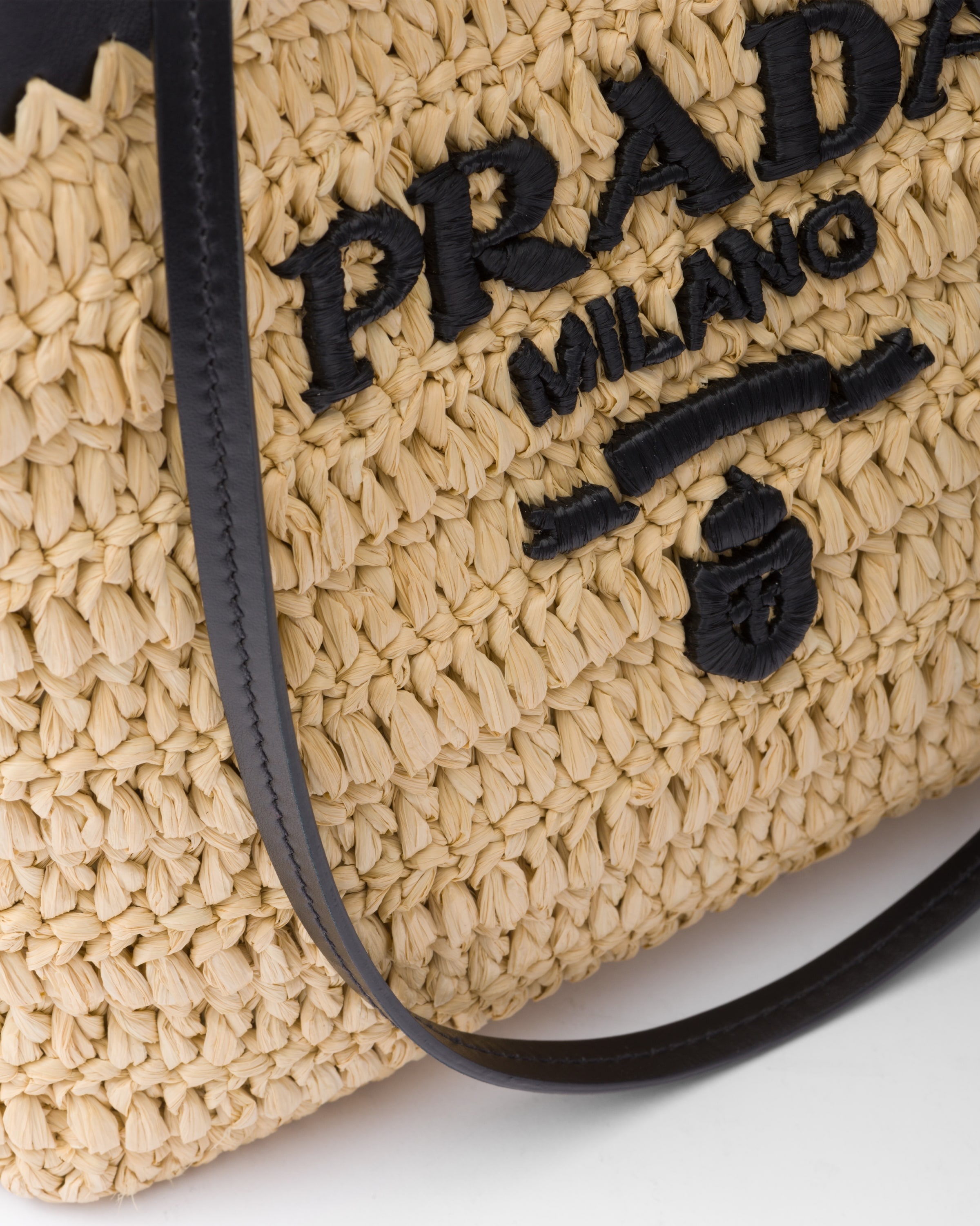 Prada Small woven fabric and leather tote bag | REVERSIBLE