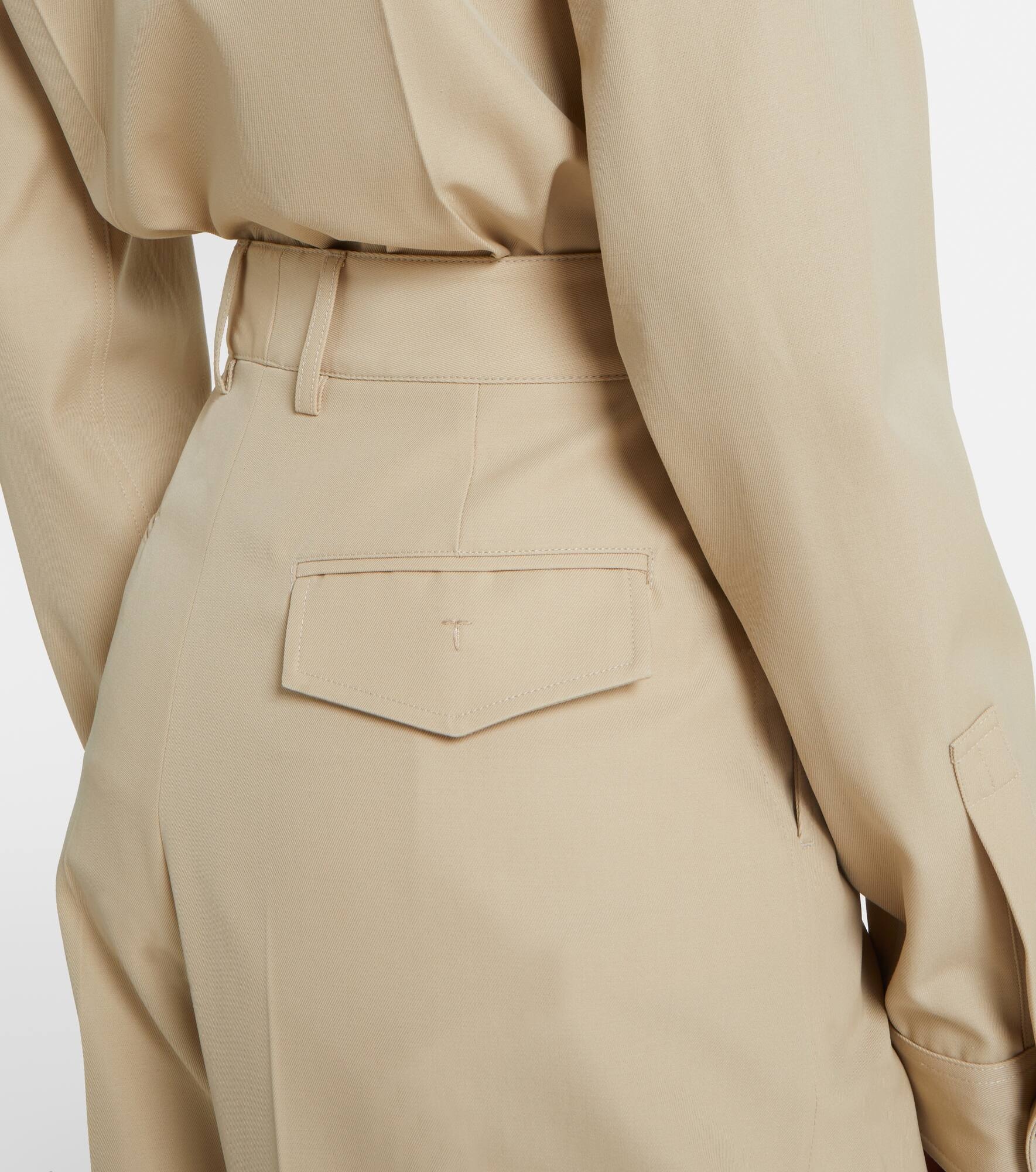 Wool and cotton wide-leg pants - 5