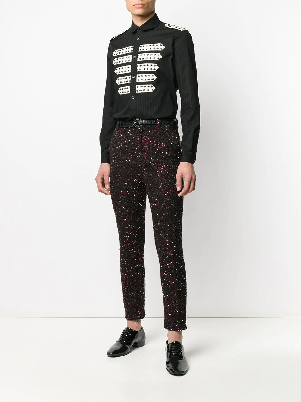 sequin embellished cropped trousers - 2