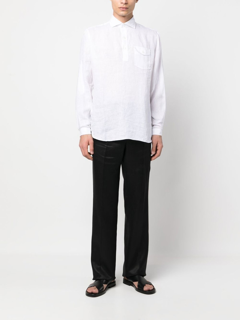 LARDINI linen long-sleeve shirt outlook