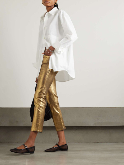 FRAME Le High Straight metallic cropped high-rise straight-leg jeans outlook