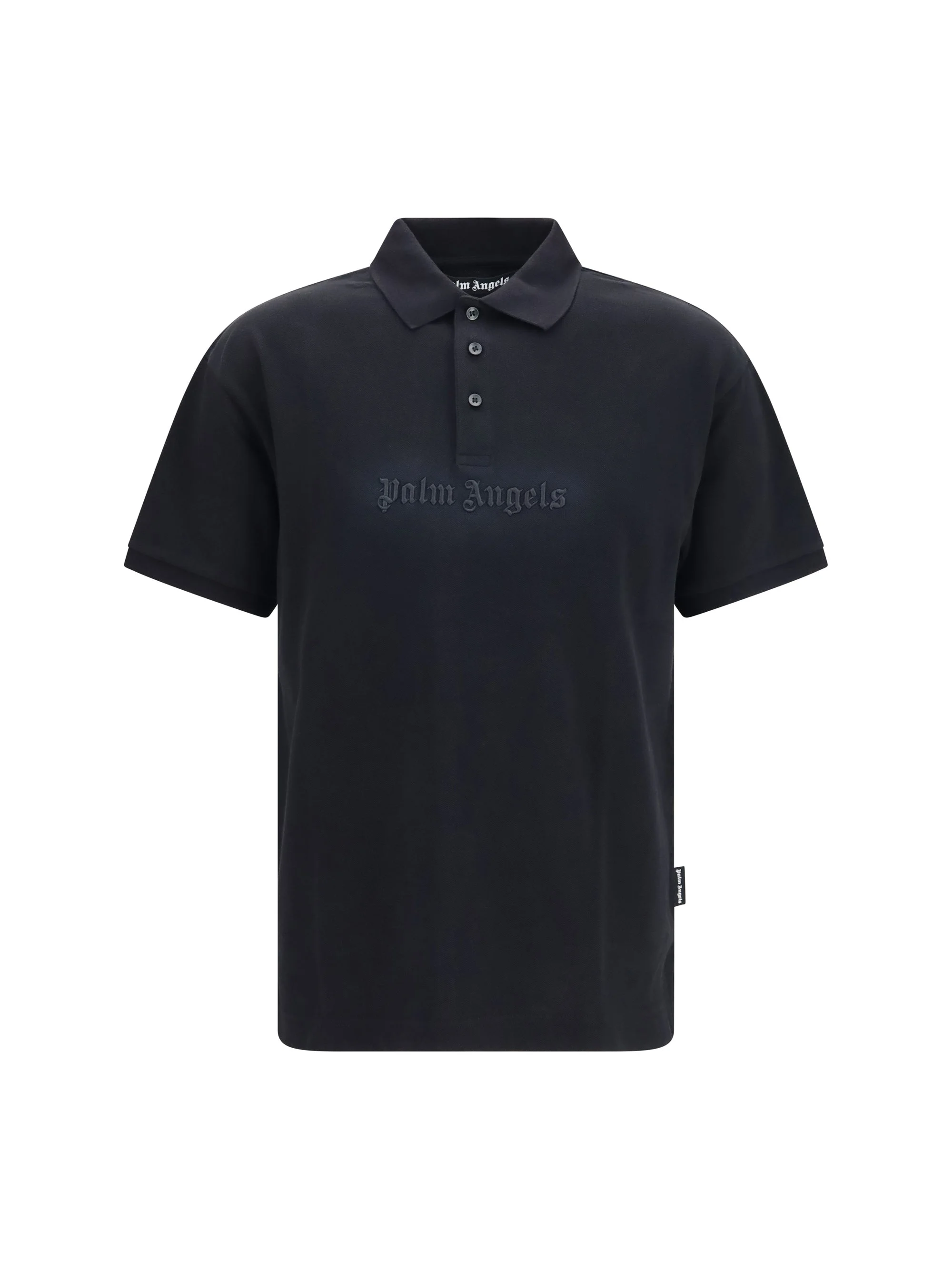 Palm Angels Cotton Polo Shirt Black-Grey Men - 1