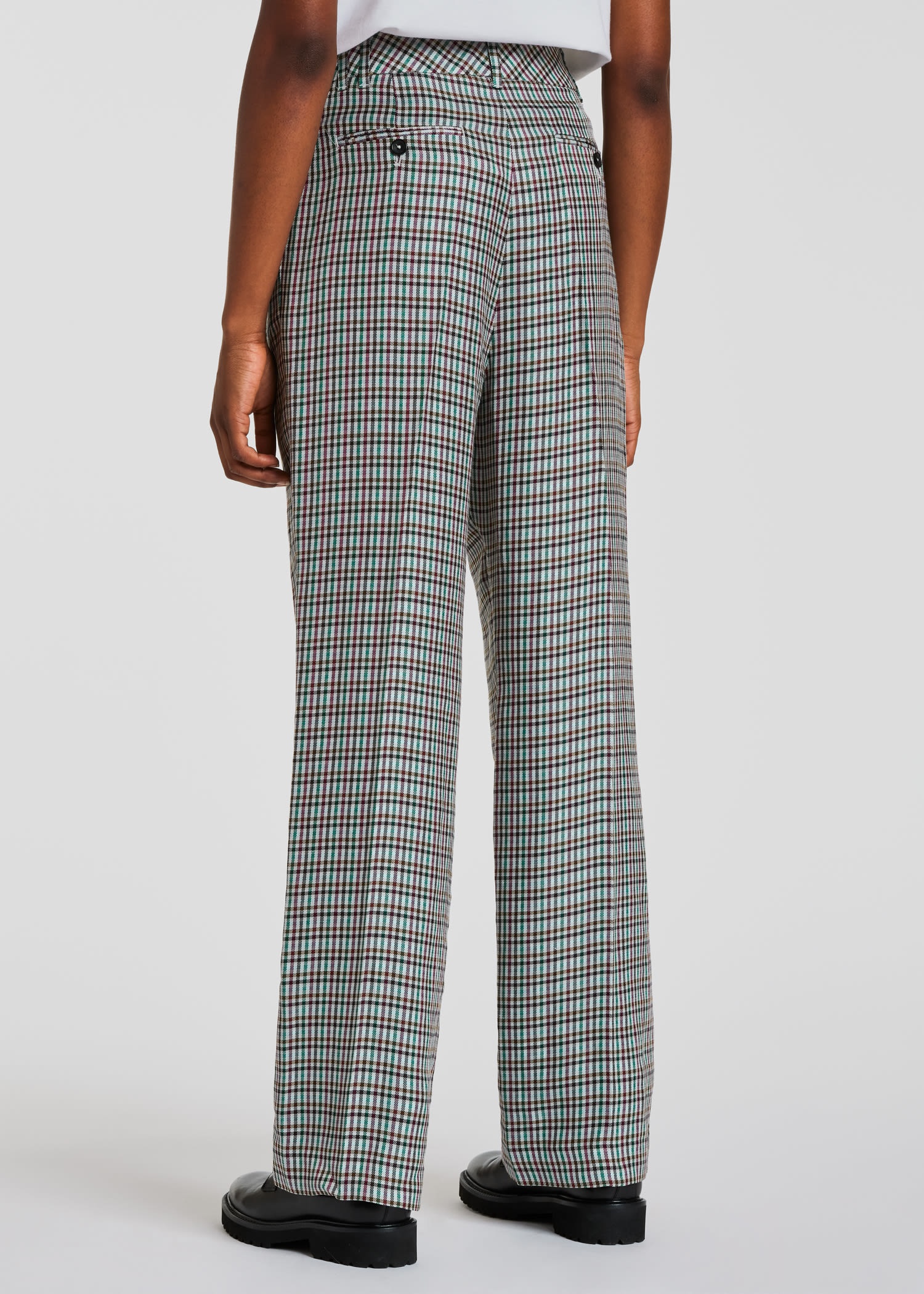 Houndstooth Wide Leg Pants - 5