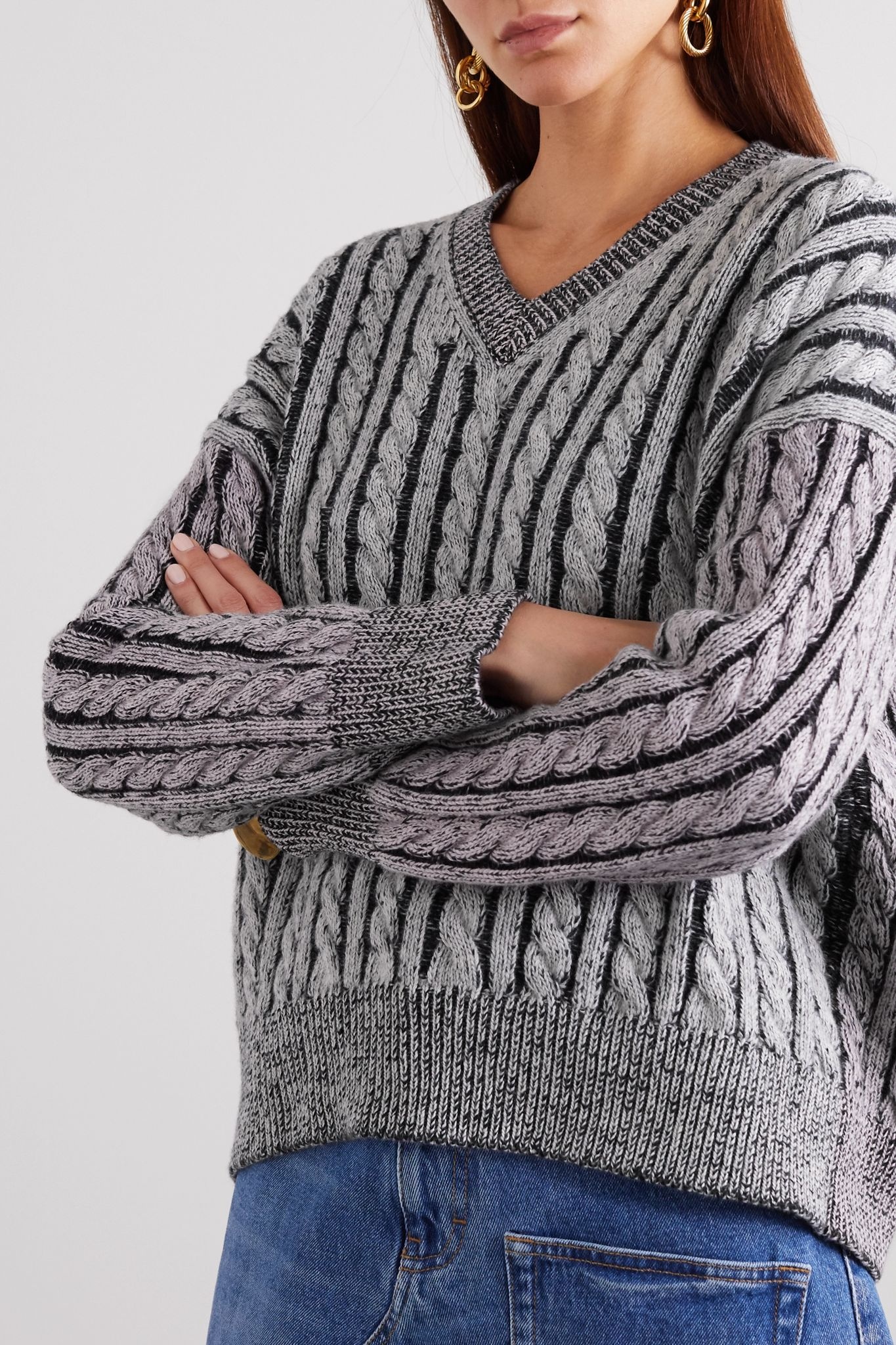 Cable-knit wool sweater  - 3