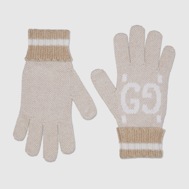 GG cashmere lamé gloves 1