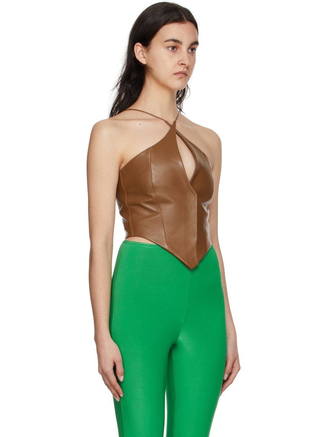 Brown Jos Waistcoat Tank Top - 2