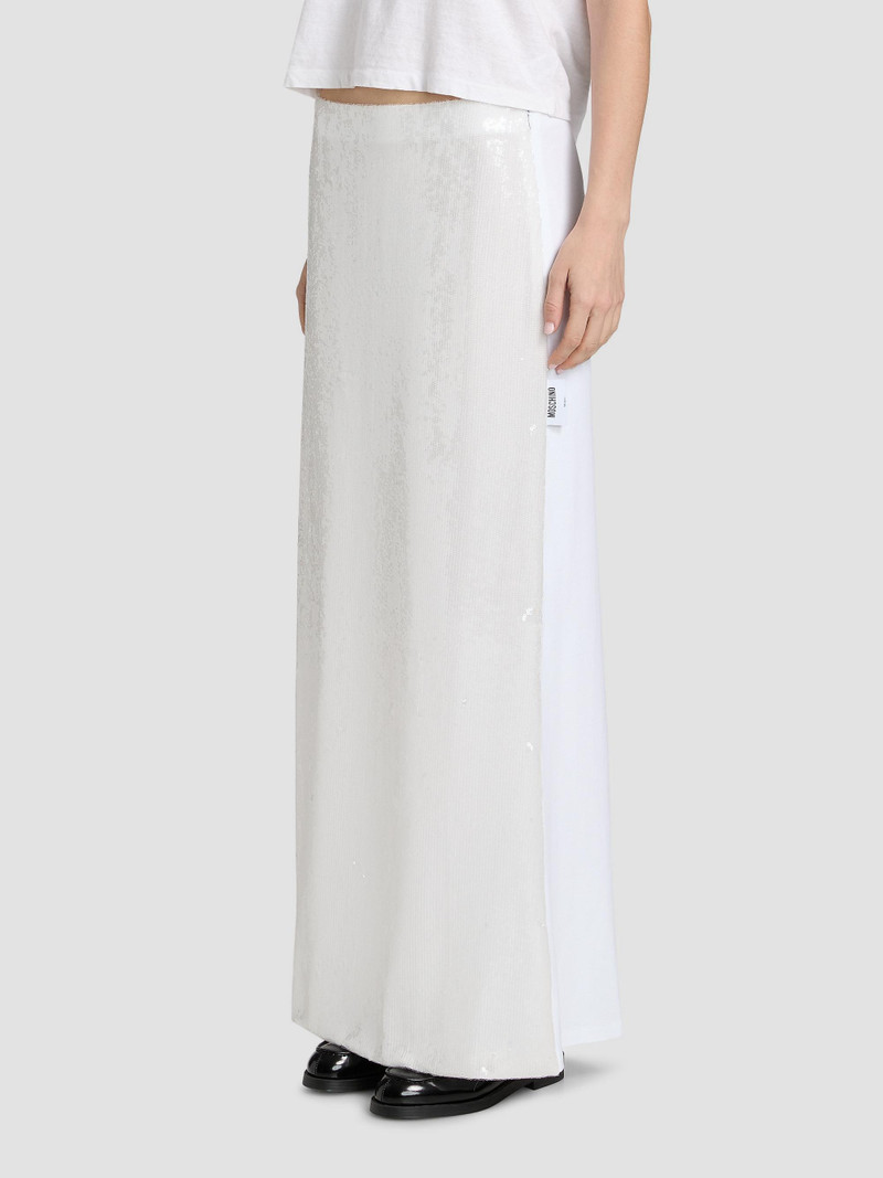 Women's Sequined Cotton Maxi Skirt - Multi White 4