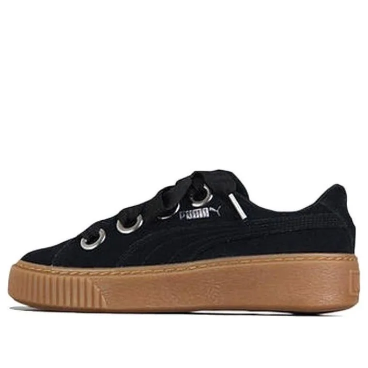 (WMNS) PUMA Platform Kiss Suede 'Black' 366461-01 - 1