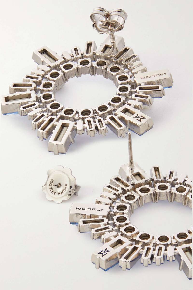 Begum mini silver-tone crystal earrings 3