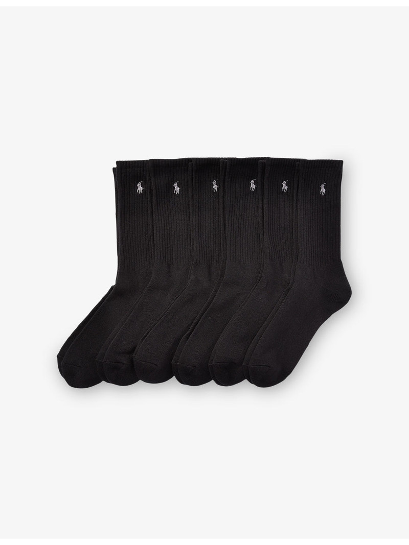 Branded Pack of Six Cotton-Blend Socks 1