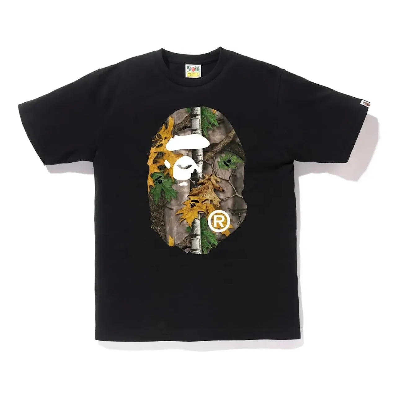A Bathing Ape Forest Camo Big Ape Head T-shirt 'Black Beige' TBD-BAPE-7 - 1