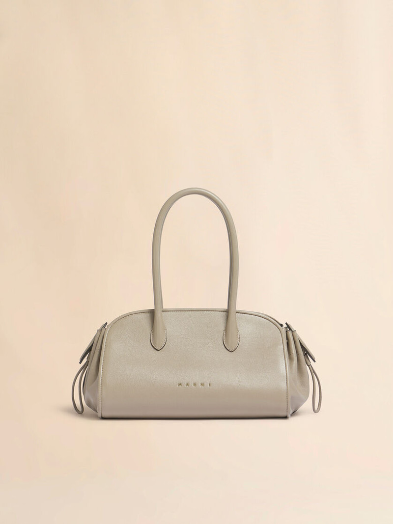 TAUPE LEATHER TULIPEA SMALL TOP-HANDLE 1