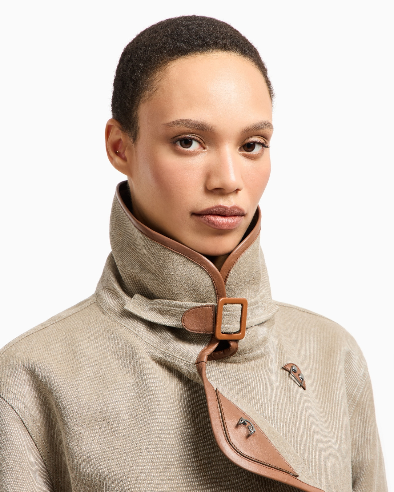HEMP, VISCOSE AND COTTON CAVALRY PEA COAT - 5