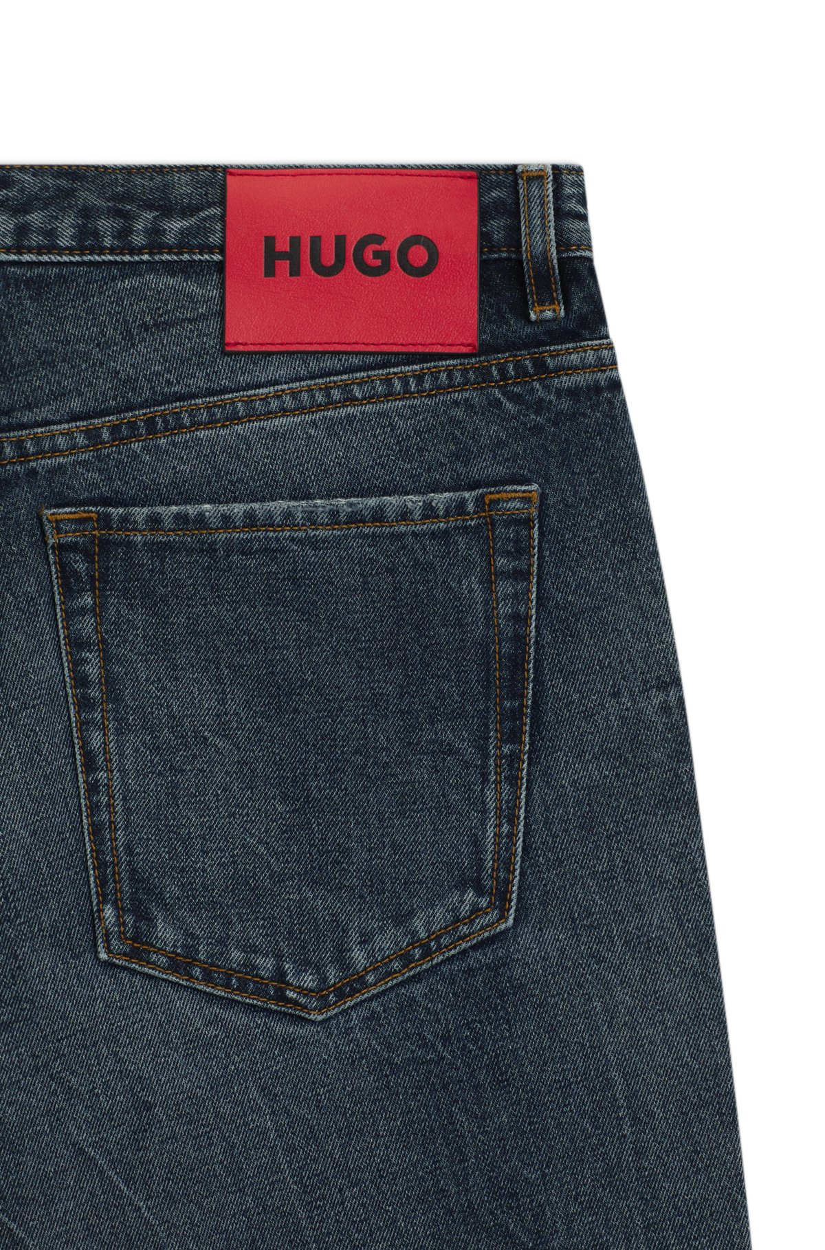 TAPERED-FIT JEANS IN BLUE STONEWASHED DENIM - 6
