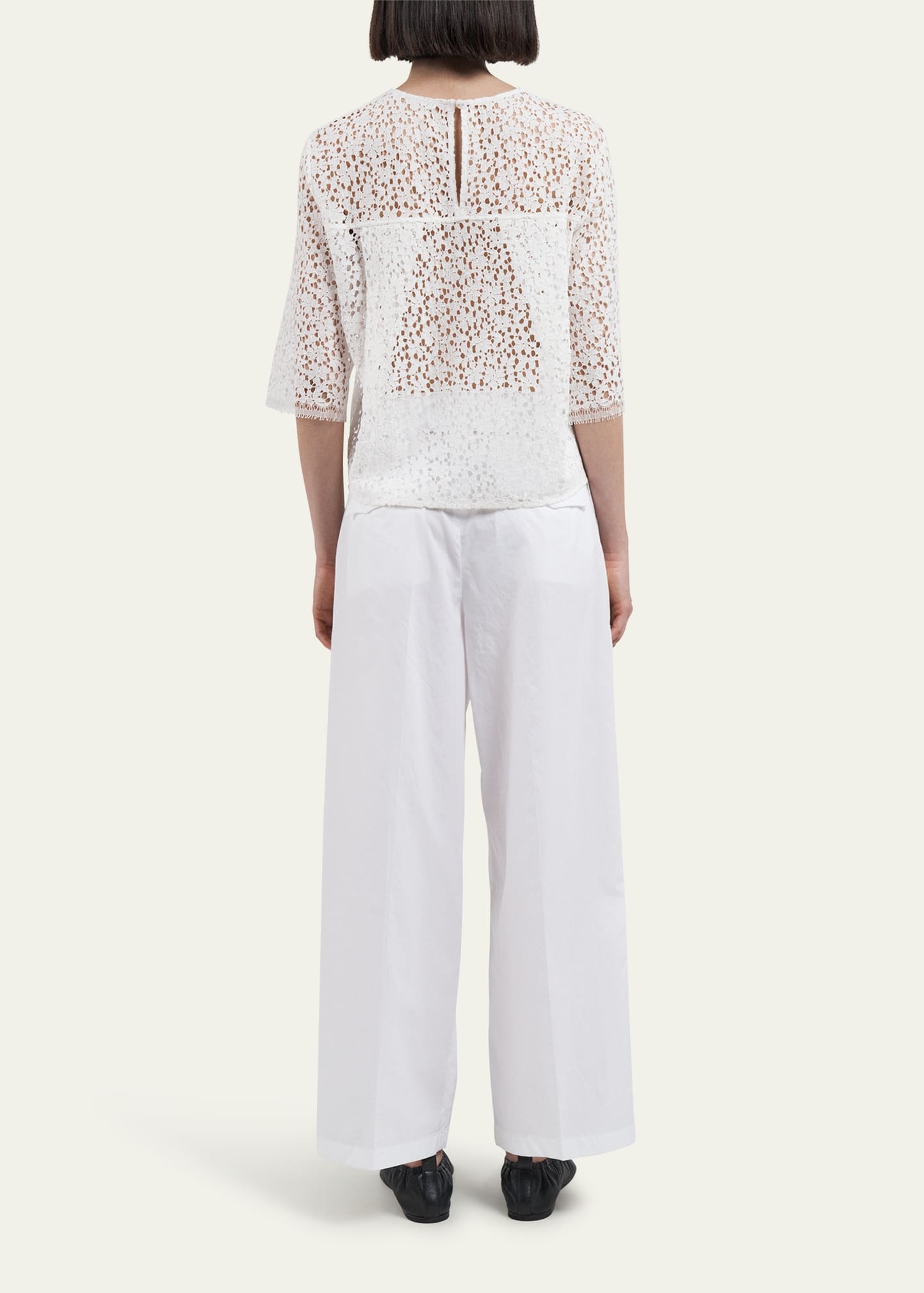 Lace Short Sleeve T-Shirt - 3