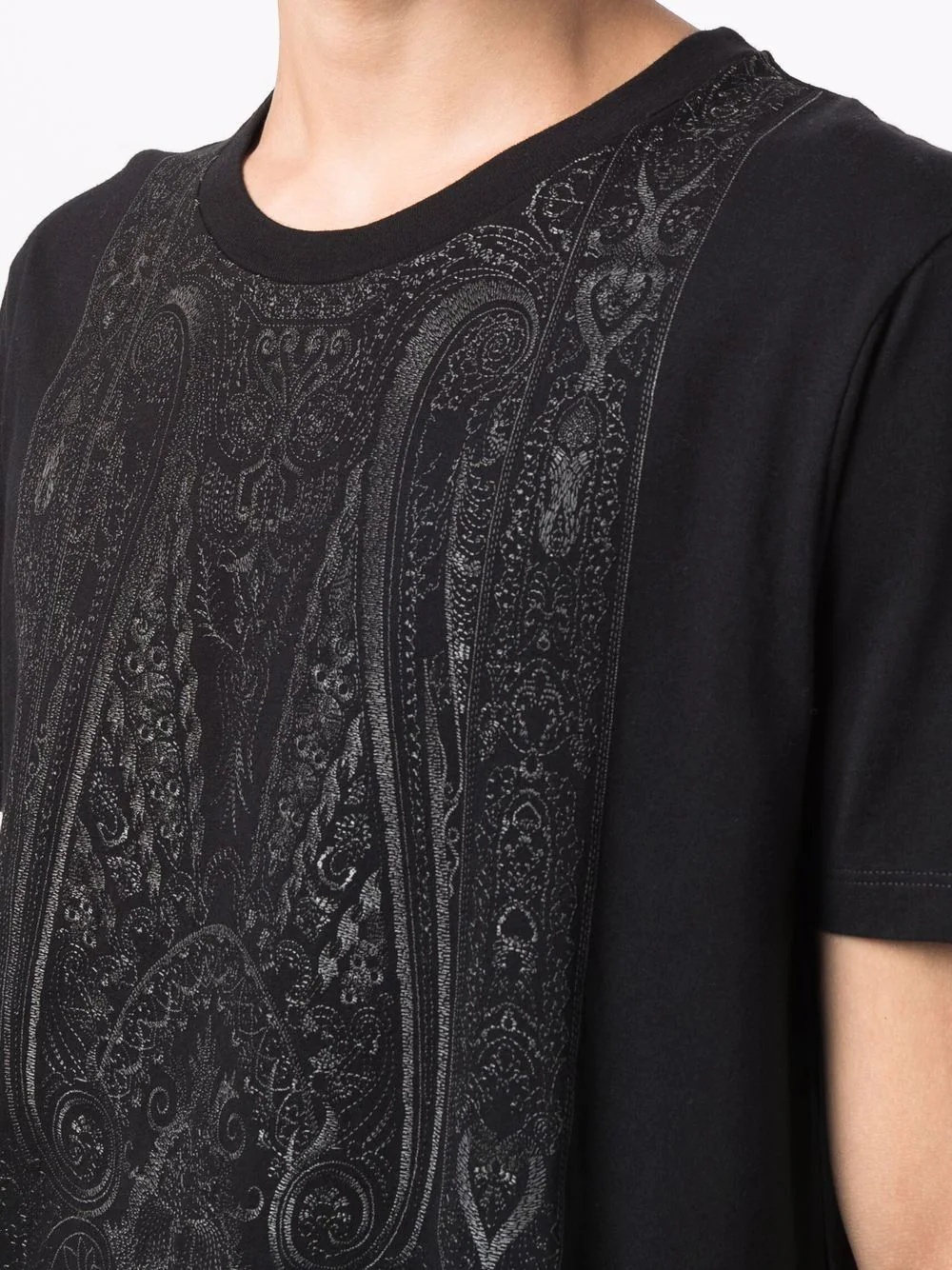 paisley-embroidered cotton T-shirt - 5