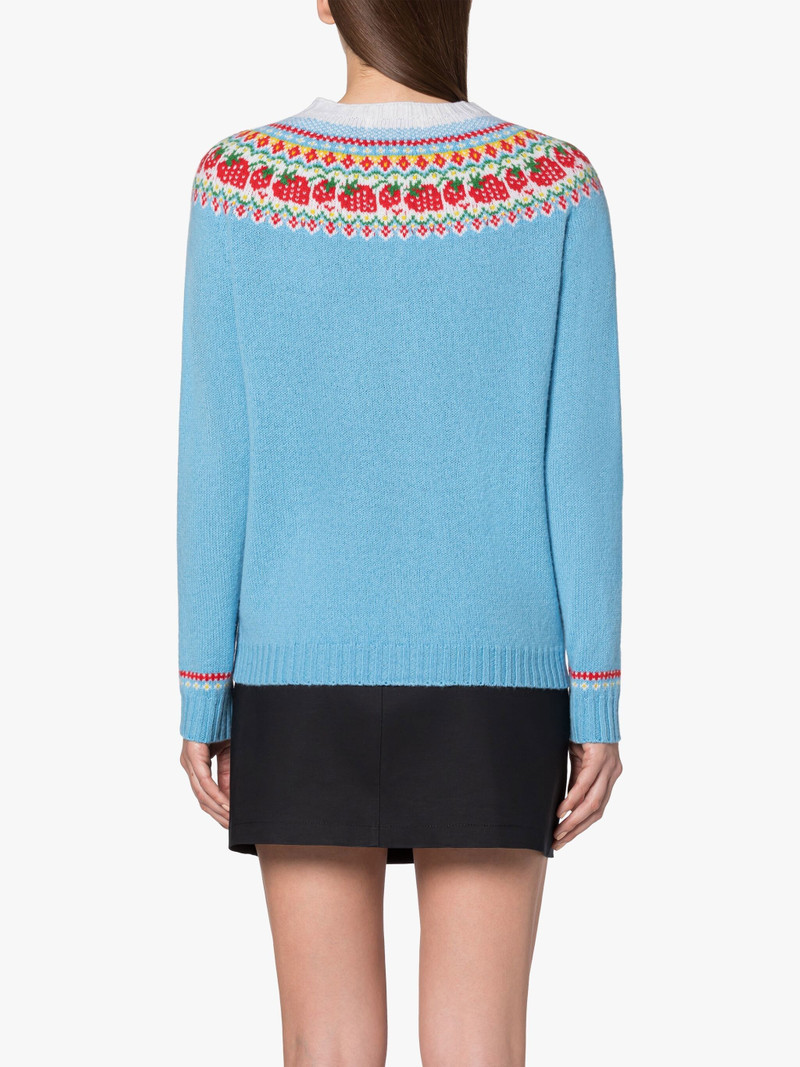 KILLIAN BLUE WOOL FAIR ISLE CARDIGAN 4