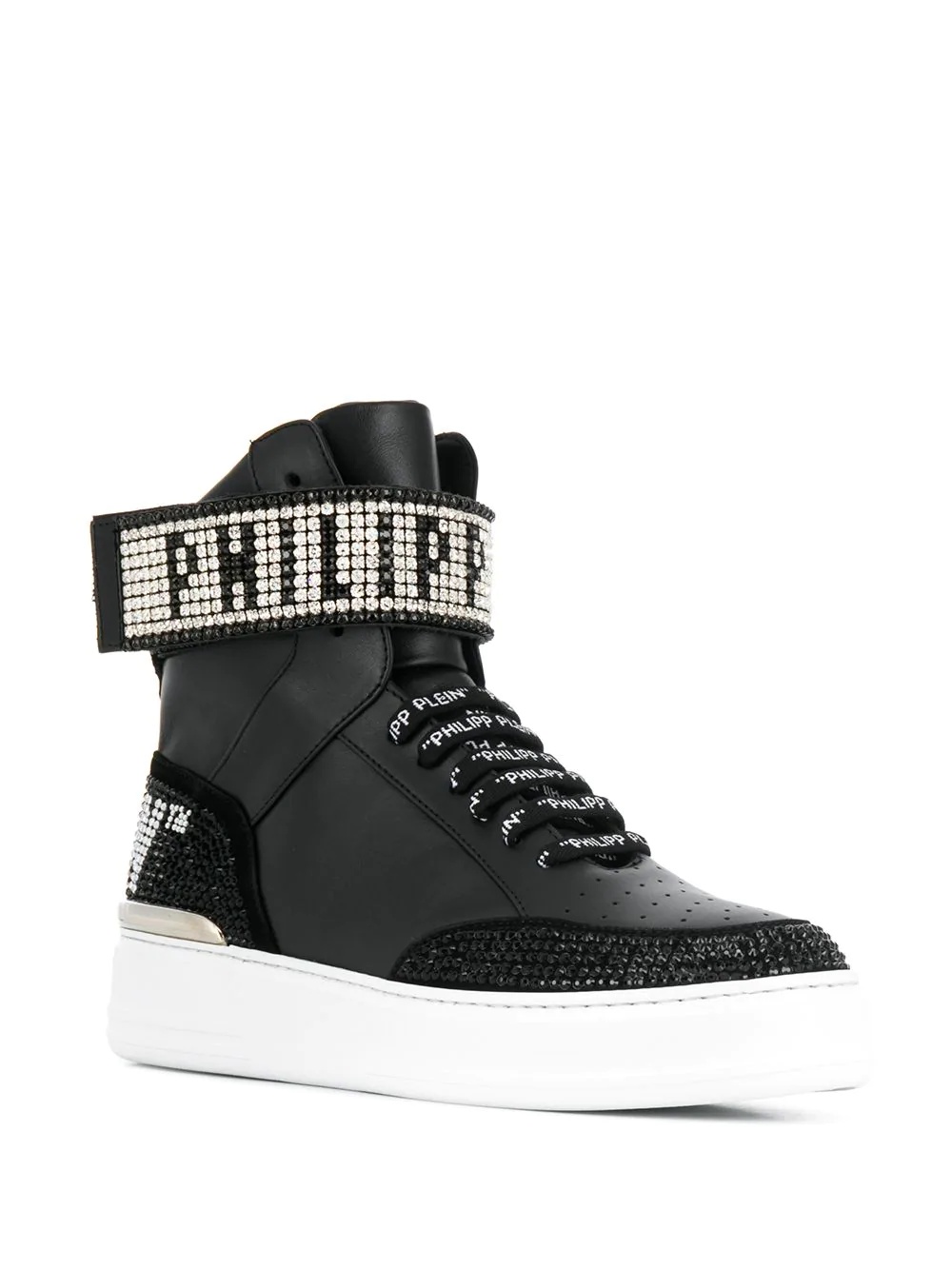 hi-top crystal sneakers - 2