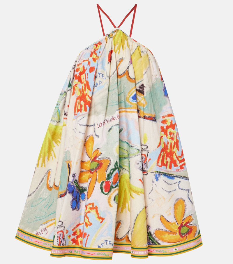 La Charrasca printed cotton minidress 1