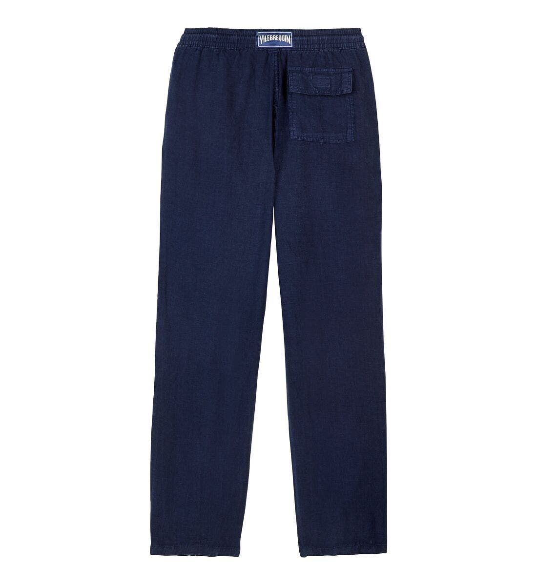 Vilebrequin Men's Solid Linen Pants in Bleu Marine at Nordstrom - 8