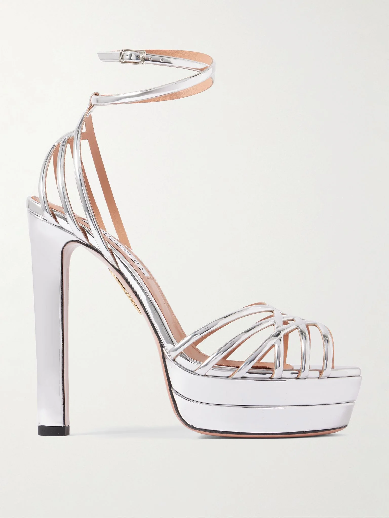 Wild Dream 105 metallic leather platform sandals Silver - 1