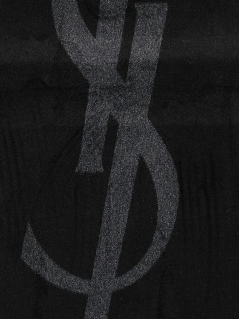 SAINT LAURENT logo-jacquard silk scarf outlook
