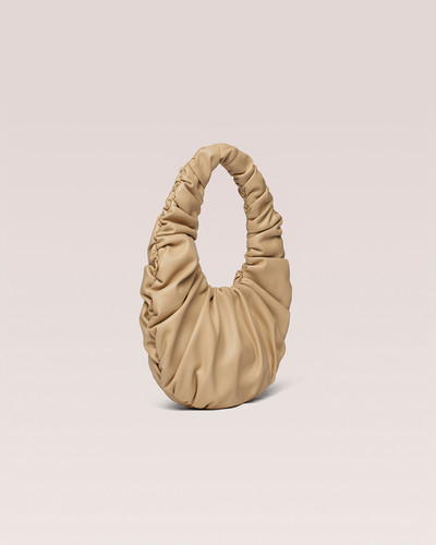 Nanushka ANJA BAGUETTE MINI - OKOBOR™ alt-leather ruched bag - Almond outlook
