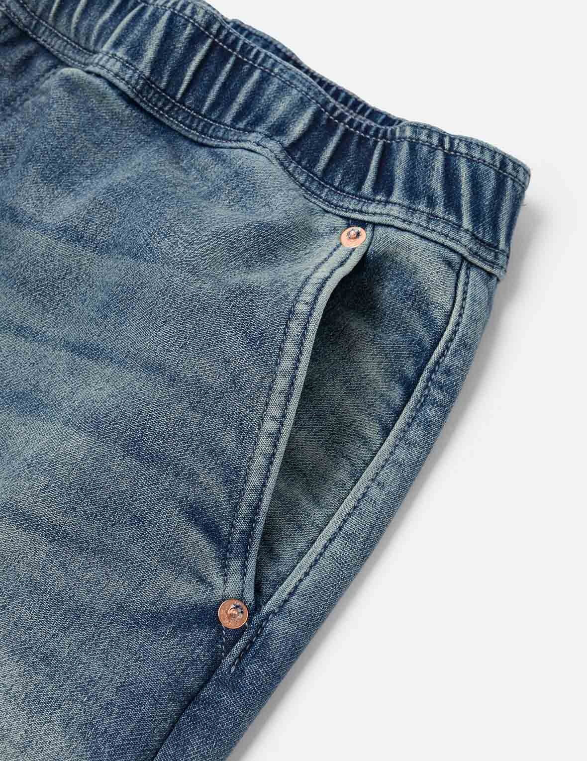Seagull and Logo Appliqué Embroidery Fashion Fit Denim Shorts - 8