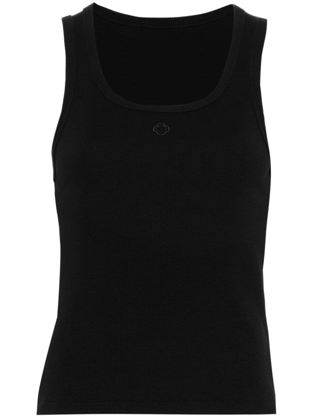 embroidered-logo ribbed tank top - 1