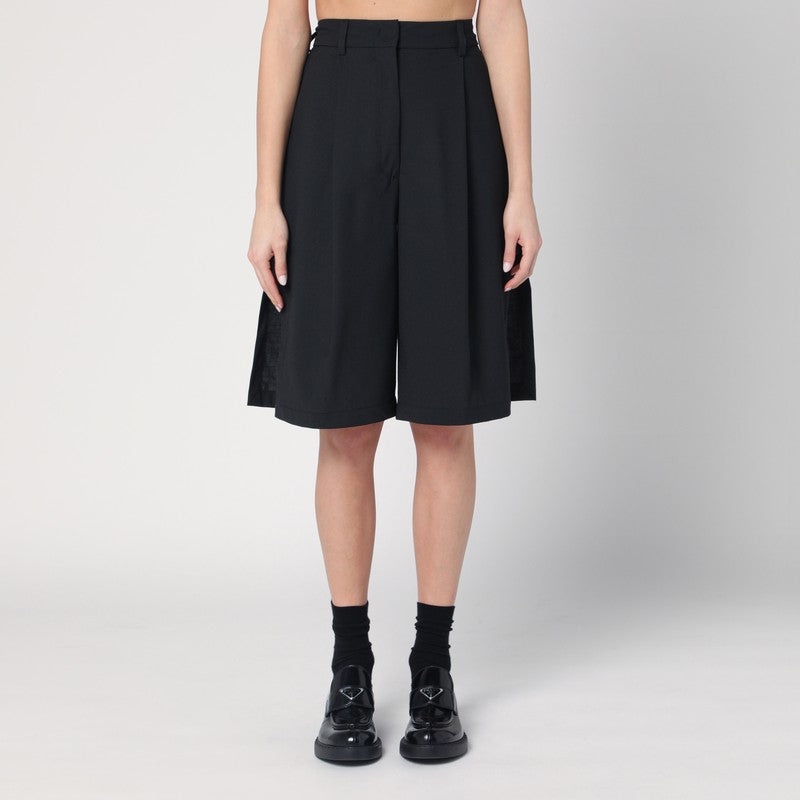 TheLatest - TheLatest Wide black Brenda Bermuda shorts - 1